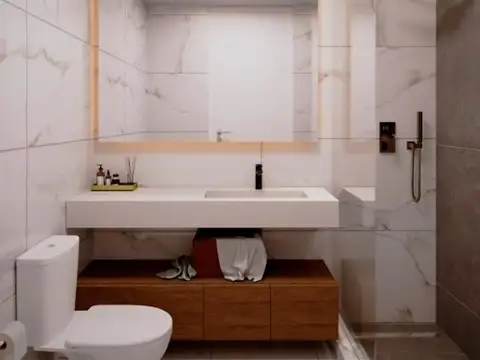 Departamento 2 ambientes con 2 baños