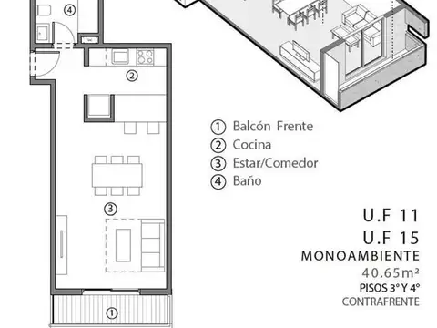 Departamento en Venta de 2 dormitorios