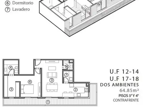 Departamento en Venta de 3 ambientes