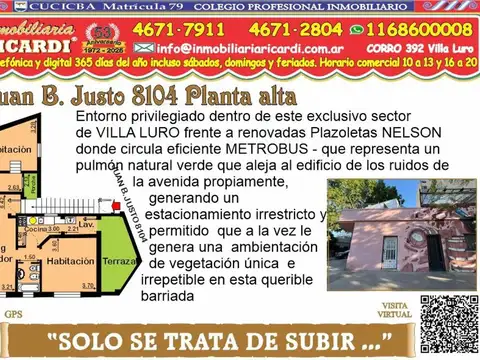 SOLO SE TRATA DE SUBIR... PH 1º piso 3 amb s/exp