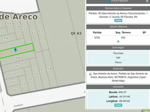 Terreno en Venta en San Antonio de Areco, USD 31.000