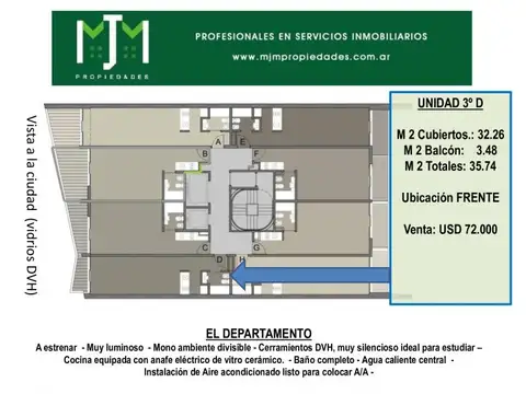 Departamento en Venta de Monoambiente