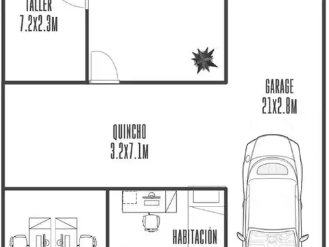 Casa 4 ambientes con 1 baño