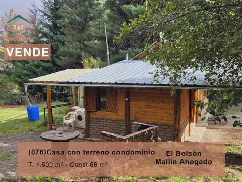 (076) EL BOLSON-Mallin Casa  con terreno en condominio e 1500 mt²