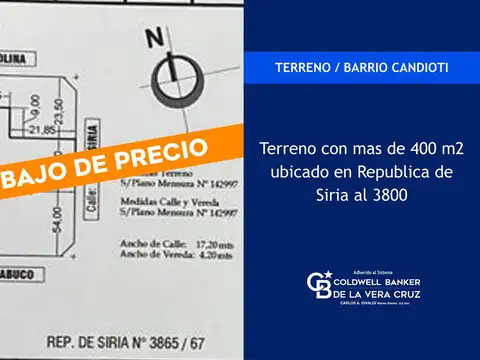 Terreno baldio limpio 424 mts2