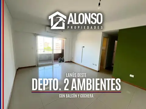 Depto. 2 Ambientes con Balcón y Cochera en Alquiler en Lanús