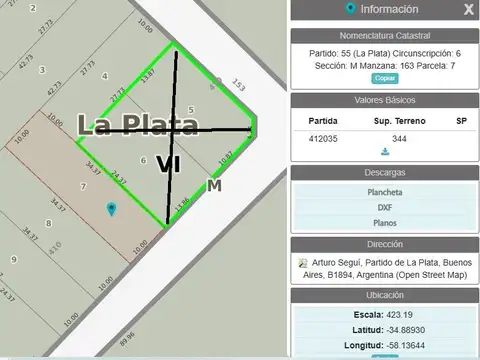 Venta de Lote en Arturo Seguí La Plata