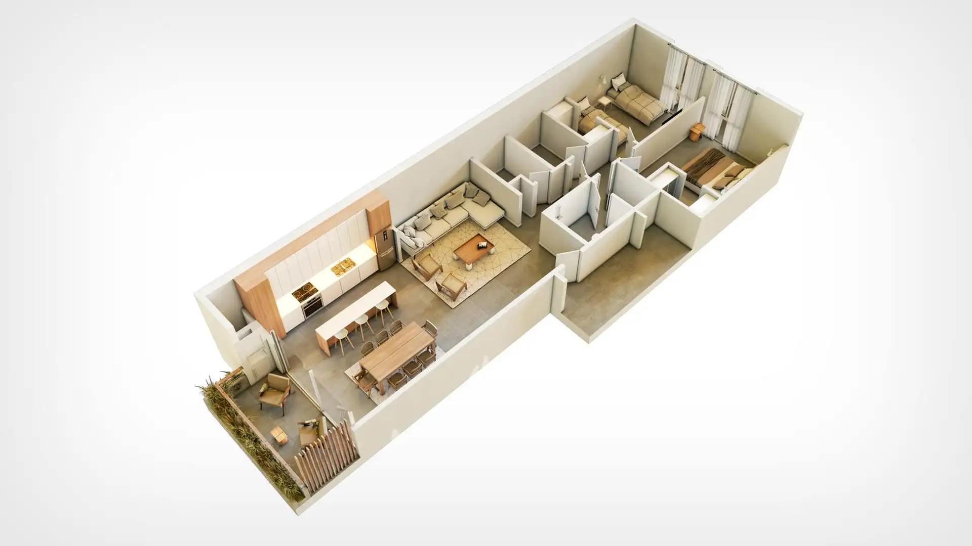 Depto 3 amb de 116m2 al frente con Balcón con parrilla - Zona Güemes Aldrey