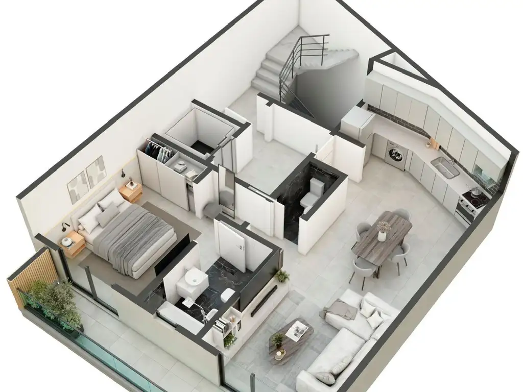 Los Muros de 1 Dormitorios