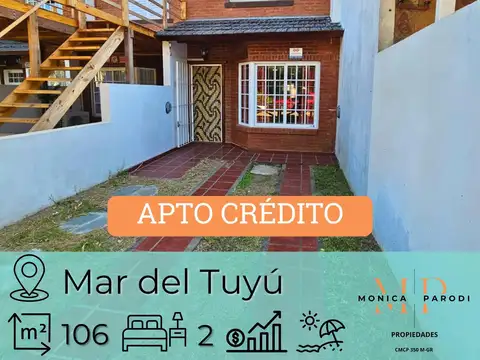 Dúplex en venta frente al mar en Mar del Tuyú - amoblado