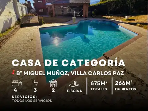 Venta Casa con Piscina cerca del Centro | 4 Dormitorios | Gran Terreno – Villa Carlos Paz