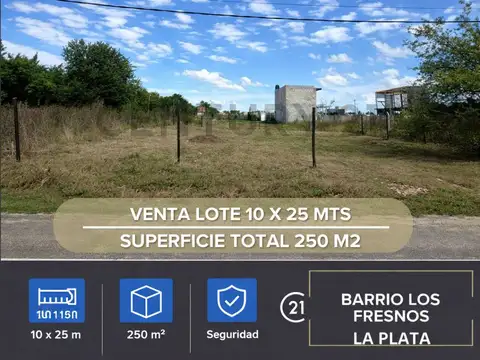 VENTA LOTE 250 M2 LA PLATA