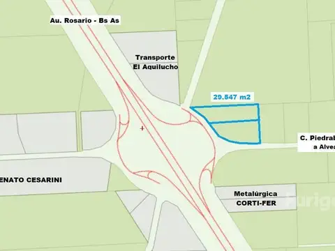 Alvear, Sobre Colectora Asfaltada de Au. Ros- Bs As. 100