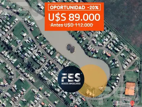 Lote terreno a laguna en venta en Barrio Santa Rita Corredor Canning san vicente