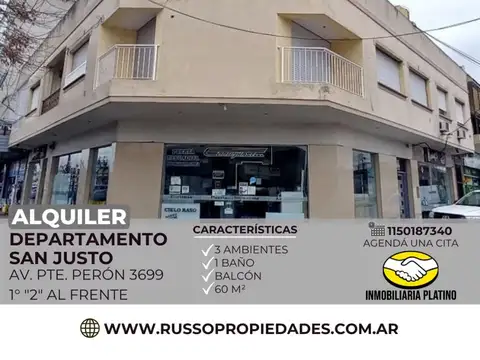 Alquiler Departamento 3 Ambientes San Justo