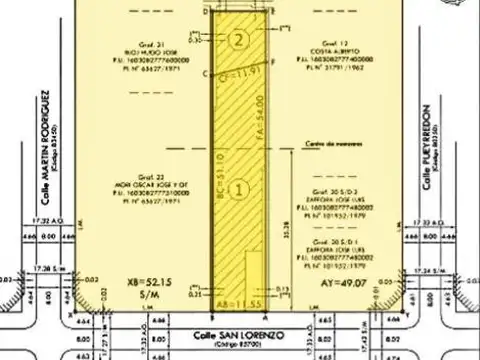 Terreno en Venta 11  mts Frente