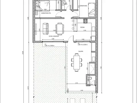 Casa 4 ambientes con 1 baño