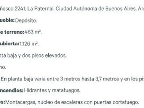 Galpon en Alquiler en Paternal, $ 9.800.000