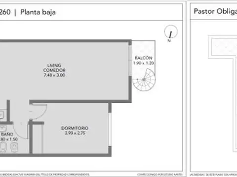 Departamento en Venta de 1 dormitorio