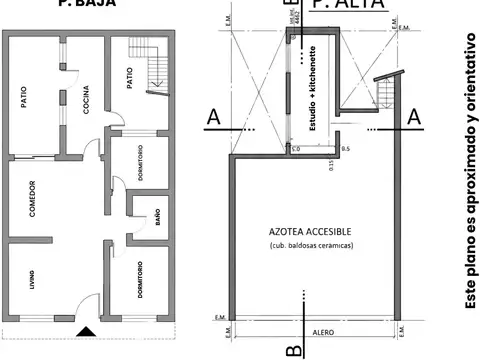 Casa 3 ambientes con 1 baño