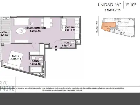 Departamento en Venta de 2 ambientes