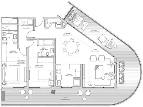 Departamento en Alquiler de 3 ambientes