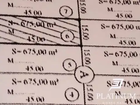 Terreno en Venta 15  mts Fondo