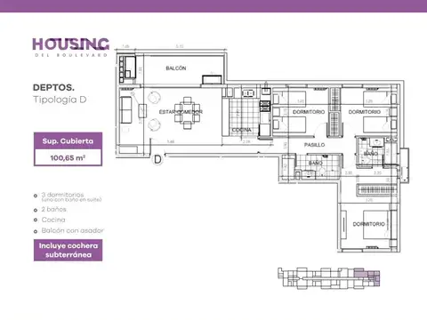 Departamento en Venta de 4 ambientes