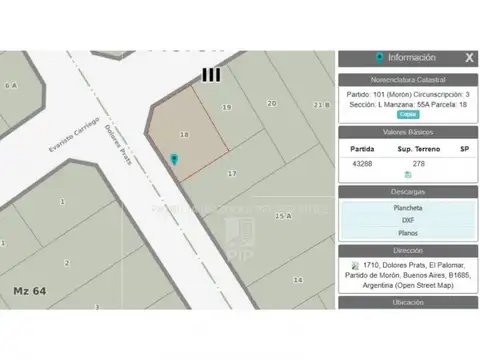 Terreno en Venta 15  mts Frente