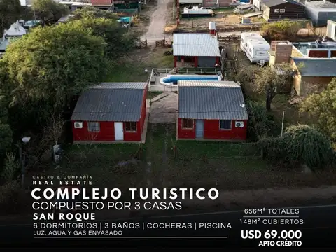 Venta Complejo Turístico De 3 Cabañas En 656 Mts² De Terreno Sobre Av. Principal De San Roque