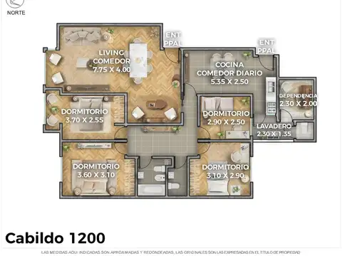 Departamento en Alquiler de 4 dormitorios