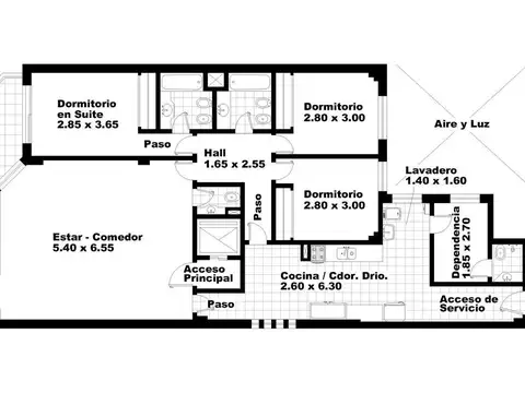 Departamento en Venta de 3 dormitorios