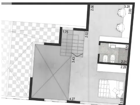 Departamento 3 ambientes con 2 baños