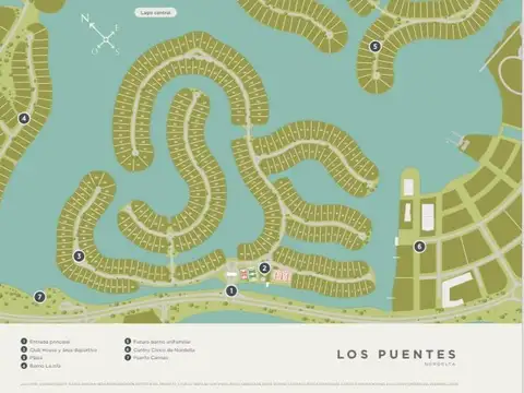 Lote en venta en Los puentes, Nordelta. Al lago central.