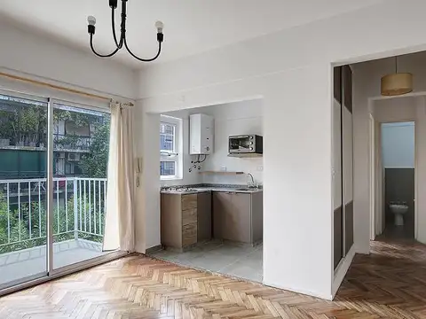 Departamento 2 ambientes esquina al frente Reciclado Impecable luminoso balcon en Palermo