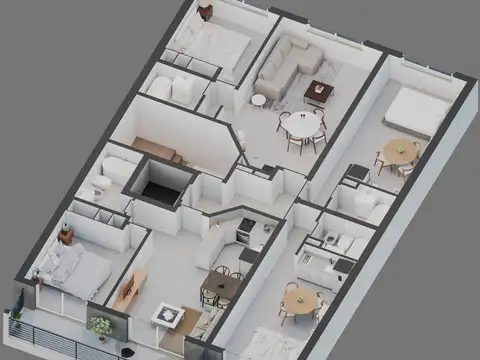Departamento Monoambiente con 1 baño