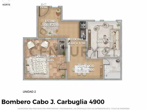 Bombero Cabo J Carbuglia 4900, Piso 1