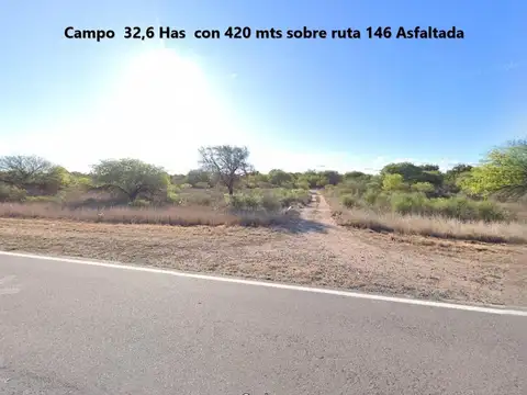 Campo 32,6 Has con 420 mts de frente sobre ruta asfaltada  