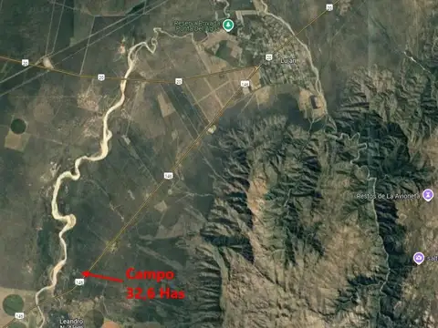 Campo 32,6 Has con 420 mts de frente sobre ruta asfaltada