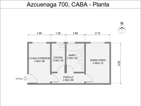Azcuénaga 700, Piso 1