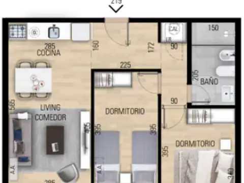 VENTA APARTAMENTO DOS DORMITORIO EN POZO EN PRADO