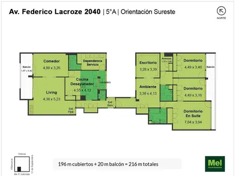 Federico Lacroze 2000, Piso 5