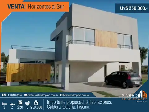 Venta Casa - 3 habitaciones en Suite - Piscina - Horizontes al Sur