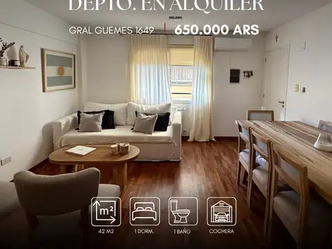 Departamento en alquiler c/ cochera en el Centro de Salta 