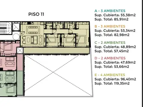 Departamento 3 ambientes con 1 baño