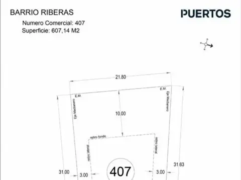 Terreno en Venta de 607,0 m2