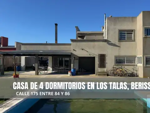 CASA EN VENTA EN LOS TALAS BERISSO 4 DORMITORIOS
