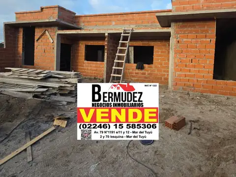 Venta Chalet 3 Ambientes A Estrenar Calle 8 Entre 87 Y 88 Mar del Tuyu Anticipo y Cuotas 