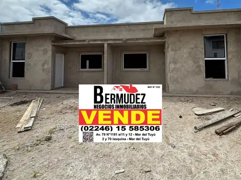 Venta Chalet 3 Ambientes A Estrenar Calle 8 Entre 87 Y 88 Mar del Tuyu Anticipo y Cuotas 