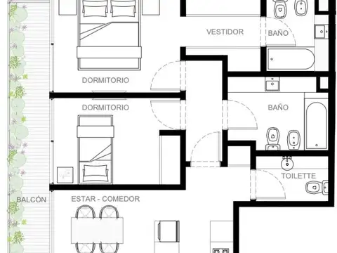 Departamento en Venta de 3 ambientes